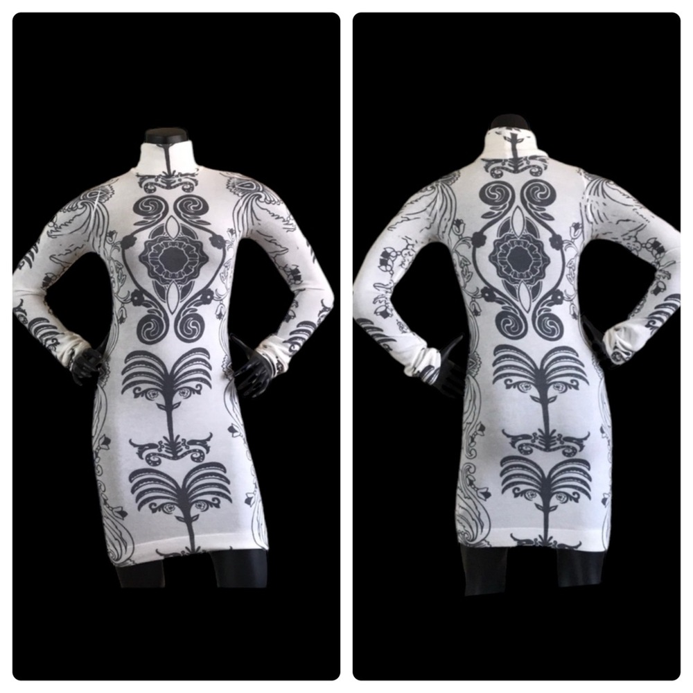 Forever 21 Knit Print Turtleneck Dress Small